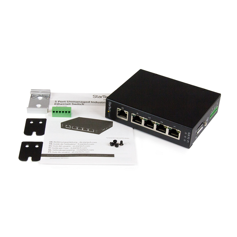 StarTech IES51000 5 Port Unmanaged Industrial GbE Switch - DIN Rail / Wall-Mountable